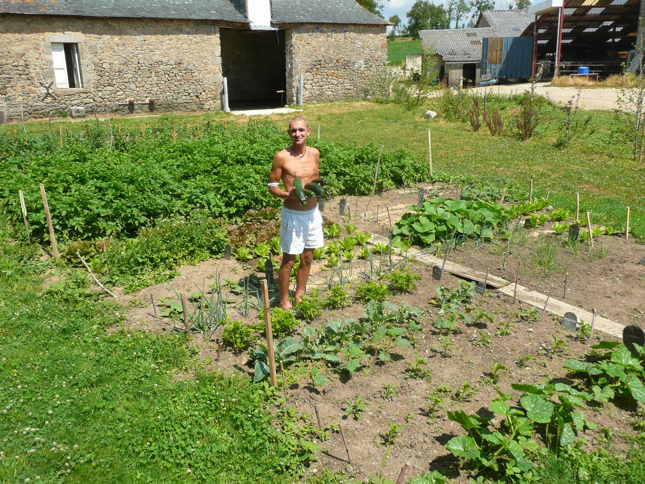 Brice in the kitchen garden